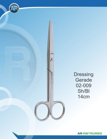 AR INSTRUMED Dressing Scissor Straight SH/BL 14 cm Stainless Steel Dental Surgical Instrument