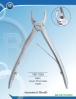 AR INSTRUMED Extracting Forceps anatomical handle Klein upper premolars 10cm stainless steel dental instrument Pakistan polished finish anatomically contoured Klein beaks ergonomic anatomical handle dental forceps for clinics hospitals and laboratories in Pakistan