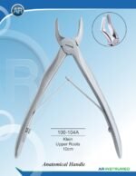 AR INSTRUMED Extracting Forceps anatomical handle Klein upper roots 10cm stainless steel dental instrument Pakistan polished finish narrow anatomically contoured Klein beaks ergonomic anatomical handle dental forceps for clinics hospitals and laboratories in Pakistan