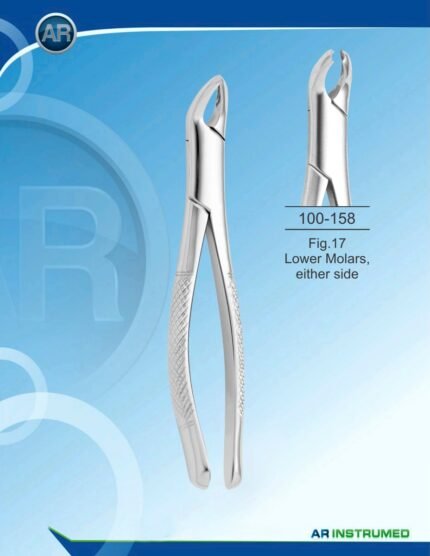 Extracting Forceps American Pattern Fig.17 Lower Molars Either Side Pakistan dental extraction instrument stainless steel forceps with ergonomic handle for professional dental instruments and dental supplies.