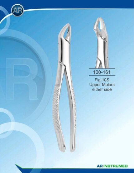 Extracting Forceps American Pattern Fig.10S Upper Molars Either Side Pakistan dental extraction instrument stainless steel forceps with ergonomic handle for professional dental instruments and dental supplies.