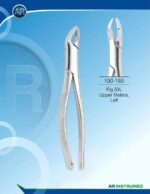 Extracting Forceps American Pattern Fig.53L Upper Molars Left Pakistan gold-coated stainless steel dental extraction forceps with ergonomic handle for professional dental instruments and dental supplies.