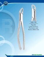Extracting Forceps American Pattern Fig.203 Lower Incisors Premolars and Roots Either Side Gold Pakistan dental extraction instrument stainless steel gold coated forceps with ergonomic handle for professional dental instruments and dental supplies.