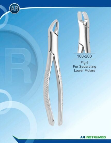 AR INSTRUMED Extracting Forceps American Pattern Fig.6 separating lower molars stainless steel dental instrument Pakistan ergonomic non slip handle dental forceps for clinics hospitals and laboratories in Pakistan