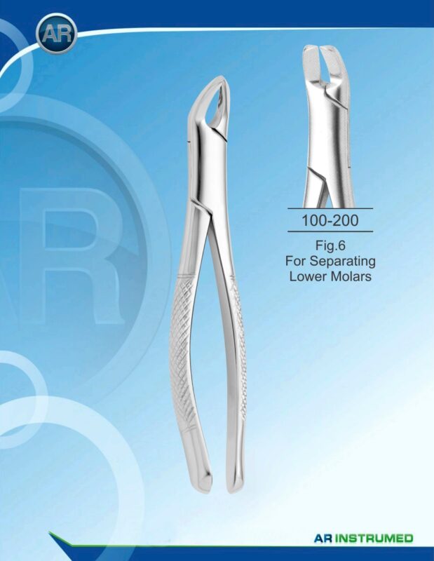 AR INSTRUMED Extracting Forceps American Pattern Fig.6 separating lower molars stainless steel dental instrument Pakistan ergonomic non slip handle dental forceps for clinics hospitals and laboratories in Pakistan