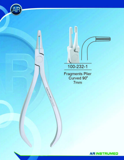 Fragments Plier Curved 90º 7mm stainless steel dental instrument Pakistan 90 degree curved root fragment plier 7mm precision tip anatomically contoured beaks ergonomic non slip handle for dental clinics hospitals oral surgery centres and implant practices in Pakistan