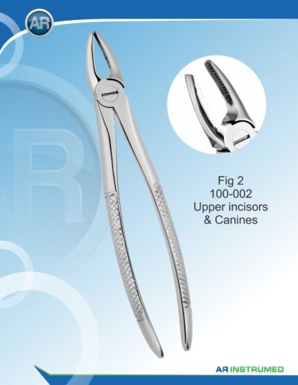 Micro Extracting Forceps Fig.2 Upper Incisors and Canines Gold Pakistan dental extraction instrument stainless steel gold coated forceps with ergonomic handle for professional dental instruments and dental supplies.