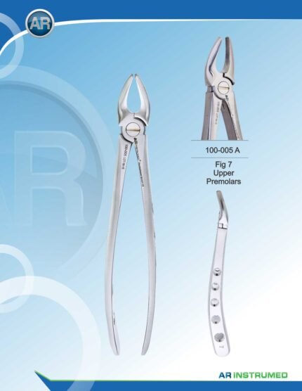 AR INSTRUMED Upper Premolar Extraction Forceps, strong serrated jaws with thin beak for precise extraction, hollow python grip handle