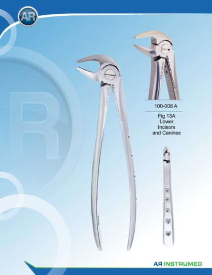 Extracting Forceps Fig.13A Lower Incisors and Canines Pakistan dental extraction instrument stainless steel forceps with ergonomic handle for professional dental instruments and dental supplies.