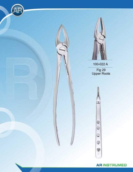 AR INSTRUMED Upper Roots Extraction Instrument, micro-serrated jaw with thin-sharp beak for root access, hollow python handle