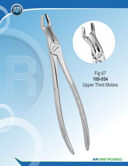 AR INSTRUMED Micro Extracting Forceps Fig.67 upper third molars 18cm stainless steel dental instrument Pakistan polished finish ergonomic non slip handle dental forceps for clinics hospitals and laboratories in Pakistan