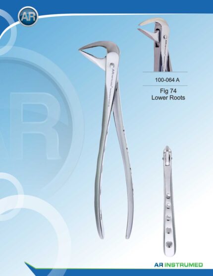 AR INSTRUMED Extracting Forceps Fig.74 lower roots 15cm stainless steel dental instrument Pakistan polished finish ergonomic non slip handle dental forceps for clinics hospitals and laboratories in Pakistan