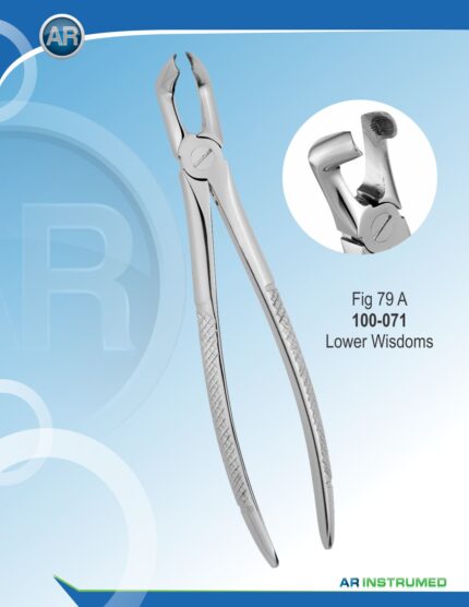 AR INSTRUMED Micro Extracting Forceps Fig.79A lower wisdom teeth 18cm stainless steel dental instrument Pakistan polished finish ergonomic non slip handle dental forceps for clinics hospitals and laboratories in Pakistan
