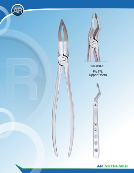 AR INSTRUMED Extracting Forceps Fig.97L upper left roots stainless steel dental instrument Pakistan polished finish ergonomic non slip handle dental forceps for clinics hospitals and laboratories in Pakistan