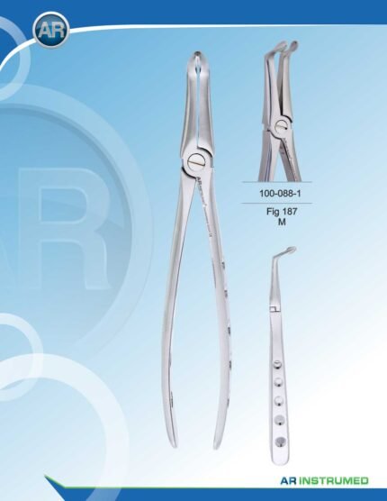 Extracting Forceps Fig.187M Pakistan dental extraction instrument stainless steel forceps with ergonomic handle for professional dental instruments and dental supplies.