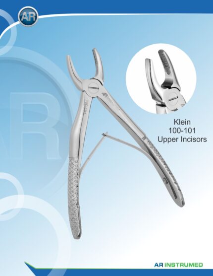 AR INSTRUMED Pediatric Incisor Forcep, specially shaped for gentle children's incisor removal, ergonomic grip handle