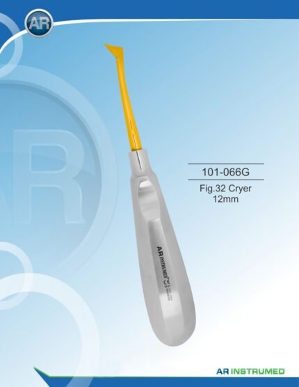 Root Elevators Fig.32 Cryer 12mm Gold Pakistan dental instrument stainless steel gold coated root elevator with ergonomic handle for professional dental instruments and dental supplies.