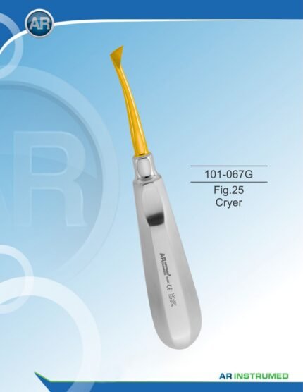 Root Elevators Fig.25 Cryer 8mm Gold Pakistan dental instrument stainless steel gold coated root elevator with ergonomic handle for professional dental instruments and dental supplies.