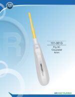 Root Elevators Fig.3C Coupland 4mm Gold Pakistan dental instrument stainless steel gold coated root elevator with ergonomic handle for professional dental instruments and dental supplies.