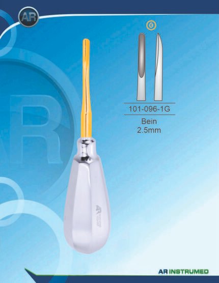 AR INSTRUMED Root Elevator Bein 2.5mm Gold dental instrument Pakistan gold coated root elevator ergonomic handle professional dental extraction instrument Pakistan