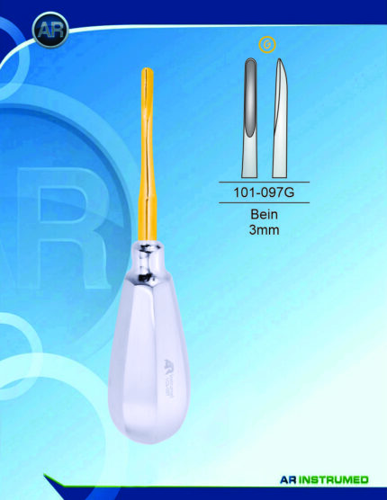 AR INSTRUMED Root Elevator Bein 3mm Gold dental instrument Pakistan gold coated root elevator ergonomic handle professional dental extraction instrument Pakistan