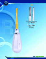 AR INSTRUMED Root Elevator Fig.3 Bein 4.3mm Gold dental instrument Pakistan gold coated bein root elevator ergonomic handle professional dental extraction instrument Pakistan