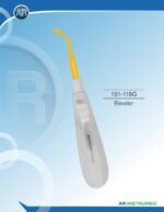 Elevator 4mm Gold Pakistan dental extraction instrument gold coated dental elevator stainless steel 4mm tip ergonomic handle professional dental instruments Pakistan dental supplies.