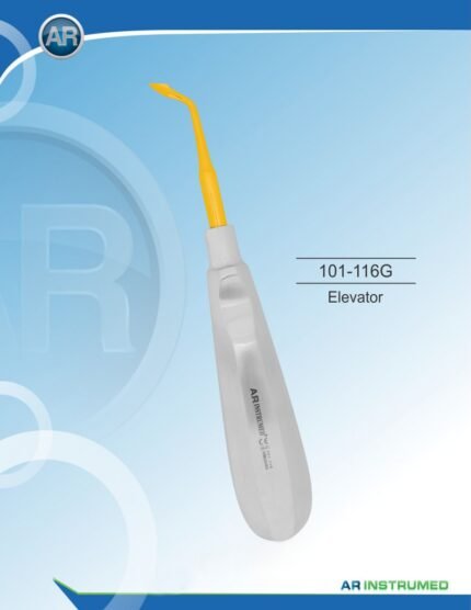 Elevator 4mm Gold Pakistan dental extraction instrument gold coated dental elevator stainless steel 4mm tip ergonomic handle professional dental instruments Pakistan dental supplies.