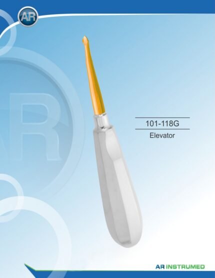 Root Elevators Elevator 4mm Gold Pakistan dental extraction instrument gold coated root elevator stainless steel 4mm tip ergonomic handle professional dental instruments Pakistan dental supplies.