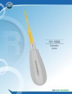 Root Elevator 2mm Gold titanium nitride coated stainless steel dental instrument Pakistan precision 2mm root elevator ergonomic non slip handle atraumatic tooth extraction oral surgery instrument for dental clinics hospitals implant practices and laboratories in Pakistan