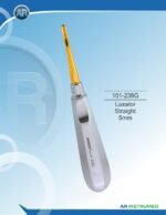 AR INSTRUMED Luxator Straight 5mm Gold stainless steel dental instrument Pakistan gold titanium nitride coated corrosion resistant finish robust 5mm straight blade ergonomic non slip handle dental luxator for clinics hospitals and laboratories in Pakistan