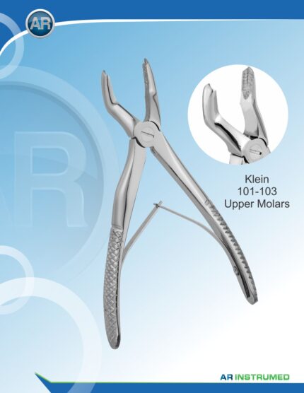 AR INSTRUMED Upper Molar Dental Forcep, expertly designed for children's upper molar extraction, ergonomic non-slip handle