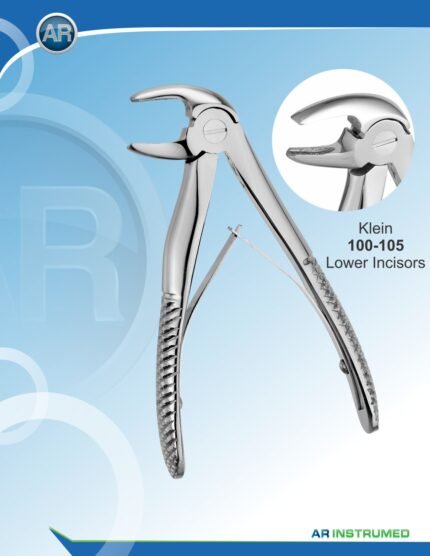 AR INSTRUMED Durable Dental Forceps, precisely shaped tip for gentle pediatric incisor extraction, ergonomic non-slip handle