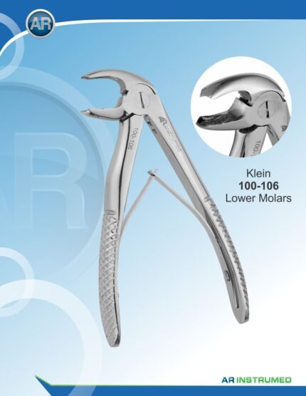 AR INSTRUMED Lower Molars Dental Forceps, precisely shaped for children's lower molar extraction, ergonomic non-slip handle