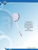 AR INSTRUMED mouth mirror No.6 26mm rhodium front surface cone socket premium medical grade stainless steel Pakistan dental diagnostic instrument.
