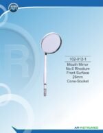 Mouth Mirror No.6 Rhodium Front Surface 26mm Cone Socket - Image 2