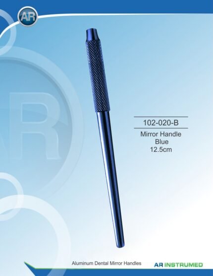 AR INSTRUMED mouth mirror handle blue 12.5cm premium medical grade stainless steel blue protective coating universal screw thread textured grip Pakistan dental diagnostic instrument.