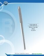 AR INSTRUMED mouth mirror handle grey 12.5cm premium medical grade stainless steel matte grey finish universal screw thread textured grip Pakistan dental diagnostic instrument.
