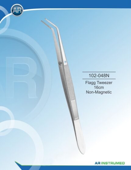 AR INSTRUMED Flagg tweezer 16cm non magnetic Pakistan premium stainless steel dental handling instrument precision fine tips ergonomic serrated handle dental instruments Pakistan wholesale