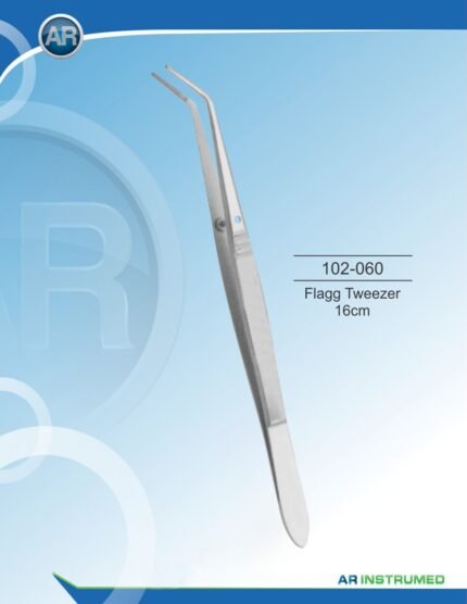AR INSTRUMED Flagg tweezer 16cm Pakistan premium stainless steel dental handling instrument precision fine tips ergonomic serrated handle dental instruments Pakistan wholesale