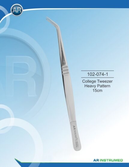AR INSTRUMED College Tweezer Heavy Pattern 15cm Pakistan premium stainless steel dental tweezer angled reinforced tips serrated handle dental instrument Pakistan