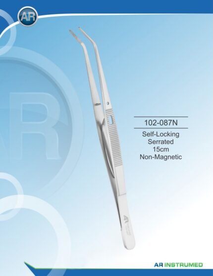 AR INSTRUMED tweezers self-locking serrated 15cm non-magnetic premium medical grade stainless steel precision gripping dental instrument Pakistan.