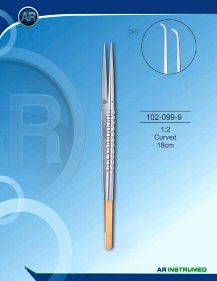 AR INSTRUMED 1:2 Curved Tweezer 18 cm Stainless Steel Surgical Instrument