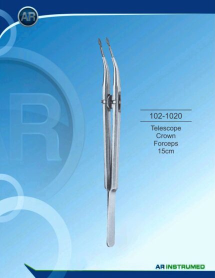 • Stainless Steel Telescopic Crown Handling Forceps 15 cm Professional Instrument