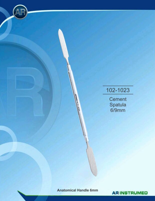 AR INSTRUMED Cement Spatula 6/9mm Solid Handle 6mm stainless steel dental instrument Pakistan dental cement mixing restorative material placement reusable sterilizable dental laboratory instrument