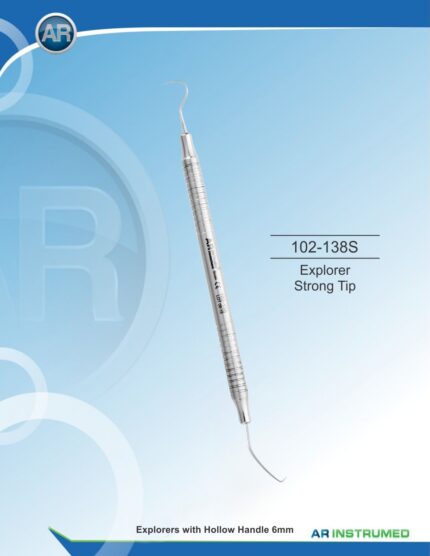 AR INSTRUMED Figure 23 17 dental explorer strong tip solid handle 6mm Pakistan premium stainless steel dual ended dental diagnostic instrument Shepherd's Hook explorer dental instruments Pakistan wholesale