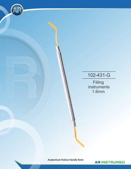 AR INSTRUMED Heidemann Spatula Filling Instrument 1.6mm titanium plasma gold coated tip stainless steel dental restorative instrument solid 6mm ergonomic handle composite placement instrument Pakistan dental supplier wholesale