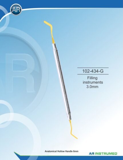 AR INSTRUMED Heidemann Spatula Filling Instrument 3.0mm titanium plasma gold coated tip stainless steel dental restorative instrument solid 6mm ergonomic handle composite placement instrument Pakistan dental supplier wholesale