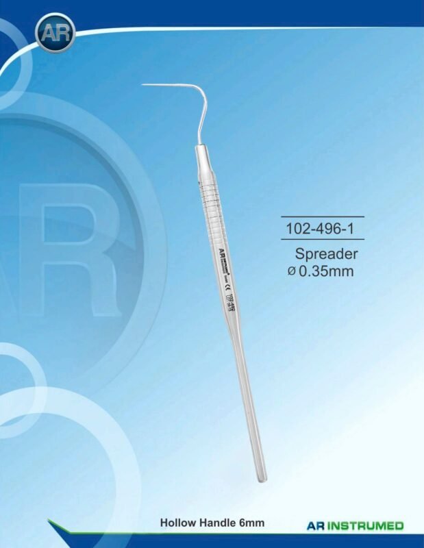 AR INSTRUMED spreader Ø0.35mm solid handle Ø6mm premium medical grade stainless steel endodontic instrument for root canal lateral condensation Pakistan.