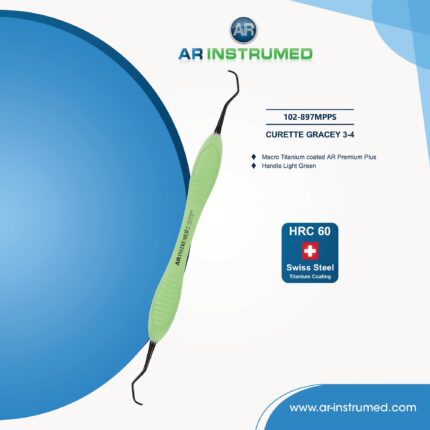 AR Gracey Curettes 3–4 After Five titanium-coated dental instrument for anterior scaling and root planing periodontal procedures.